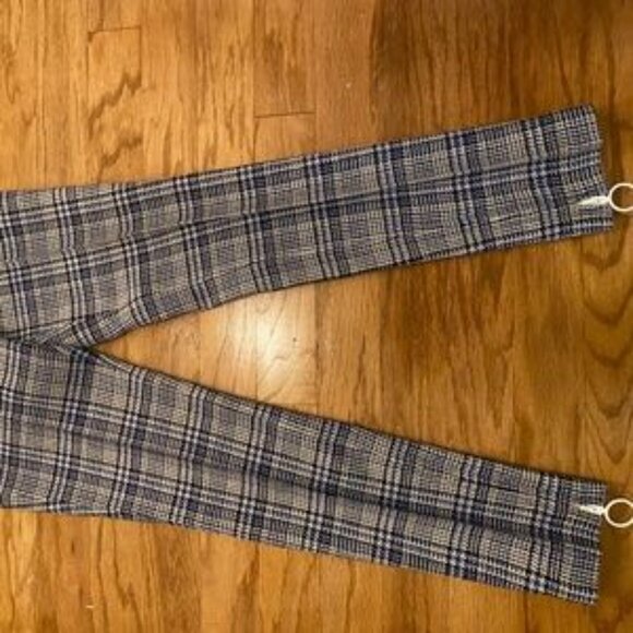Blue cotton and wool blend Tartan High Waisted Trousers from Off-White. - Picture 5 of 9